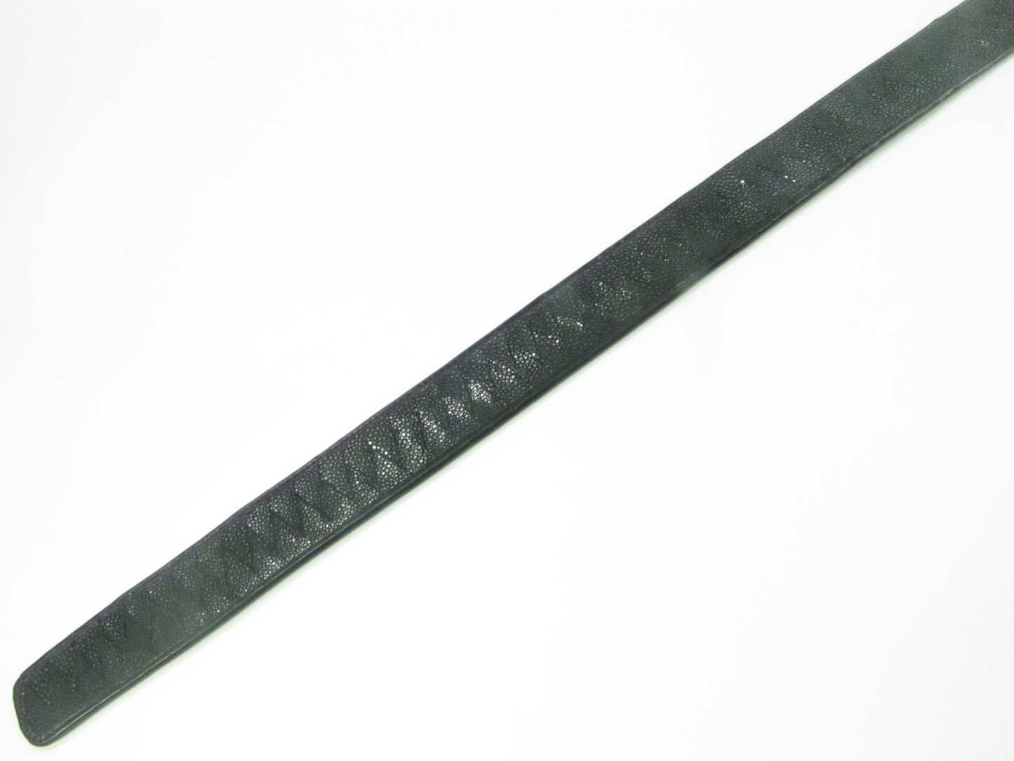 Genuine Polished Stingray Skin Leather Intrecciato Handmade Auto Locking Men's Belt