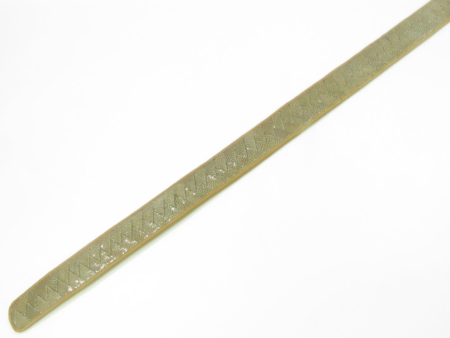 Genuine Polished Stingray Skin Leather Intrecciato Handmade Auto Locking Men's Belt