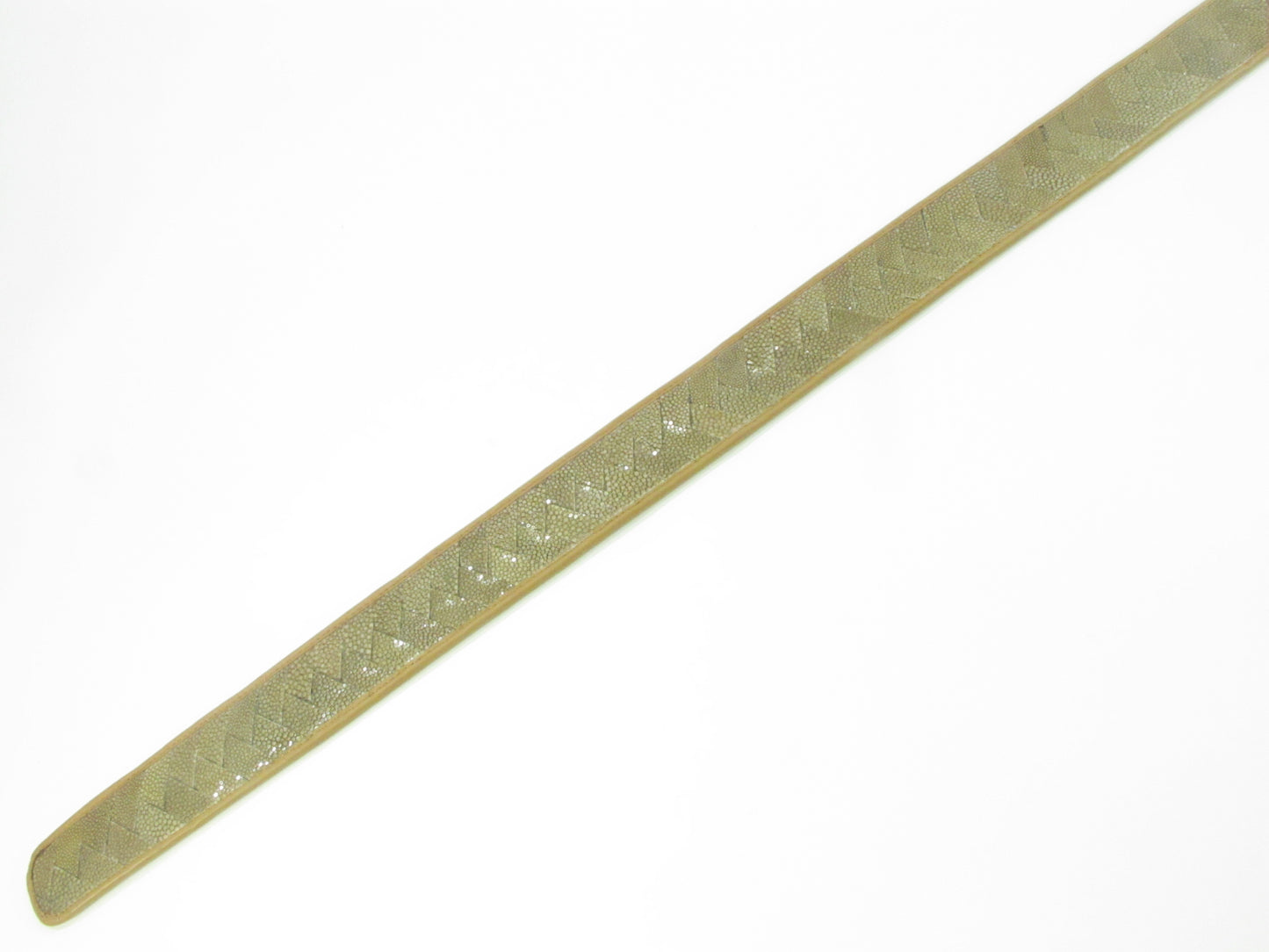 Genuine Polished Stingray Skin Leather Intrecciato Casual Handmade Men's Belt