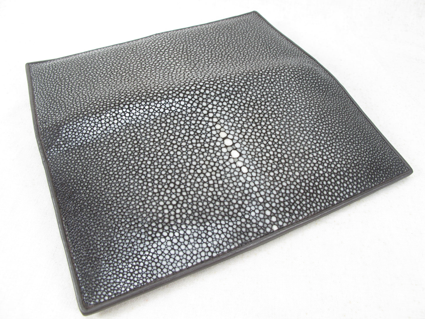Genuine Polished Stingray Skin Leather Long Checkbook Wallet