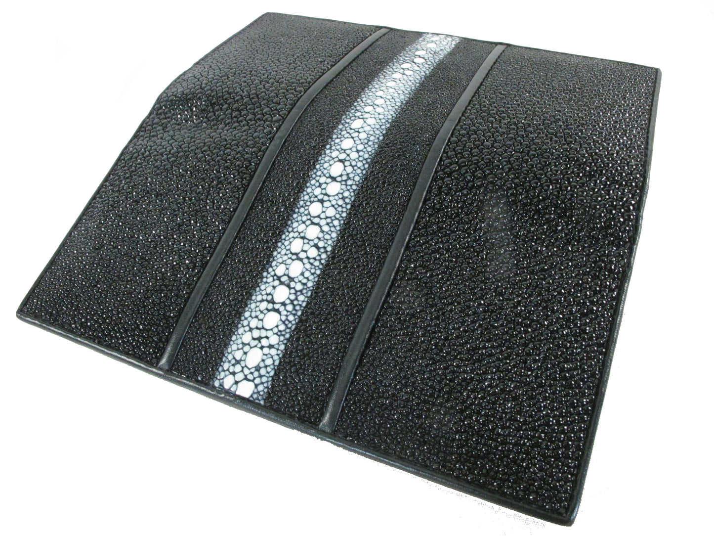 Genuine Row Stingray Skin Leather Long Checkbook Wallet