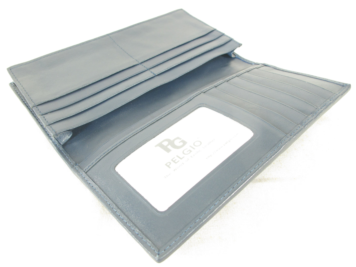 Genuine Row Stingray Skin Leather Long Checkbook Wallet