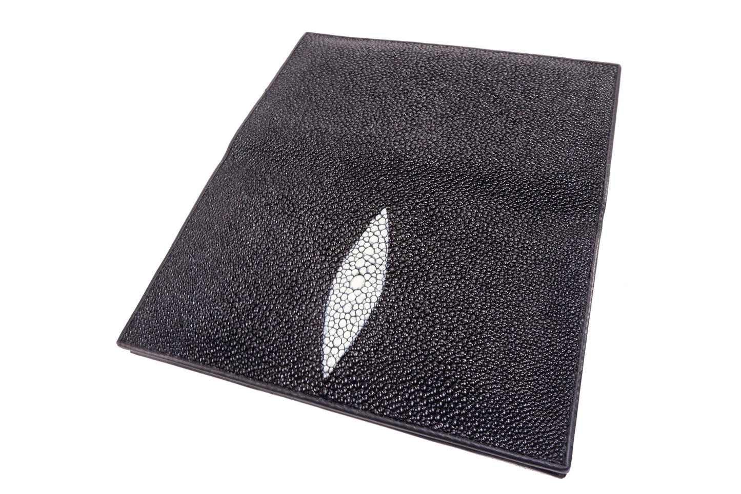 Genuine Stingray Skin Leather Long Checkbook & Passport Holder Wallet