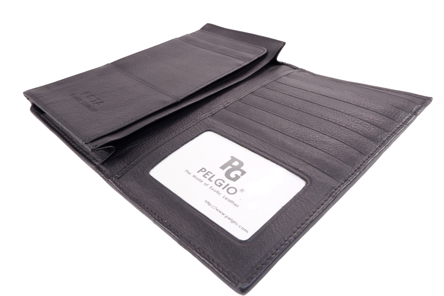 Genuine Stingray Skin Leather Long Checkbook & Passport Holder Wallet