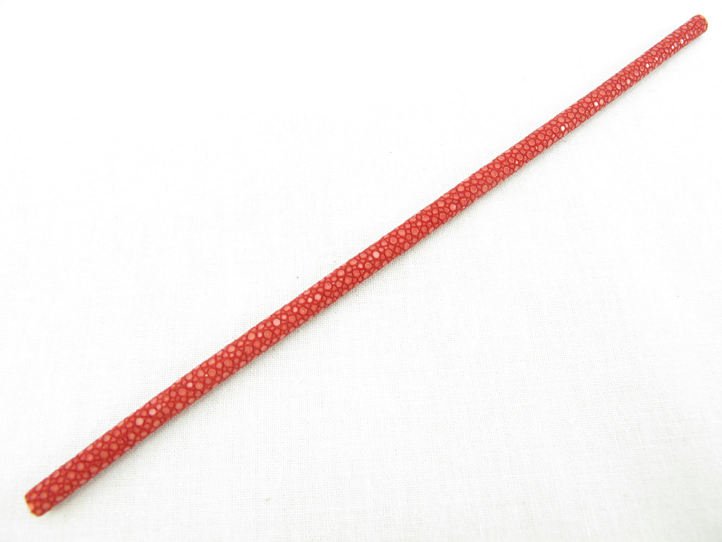 Genuine Polished Stingray Skin Leather Cord Red