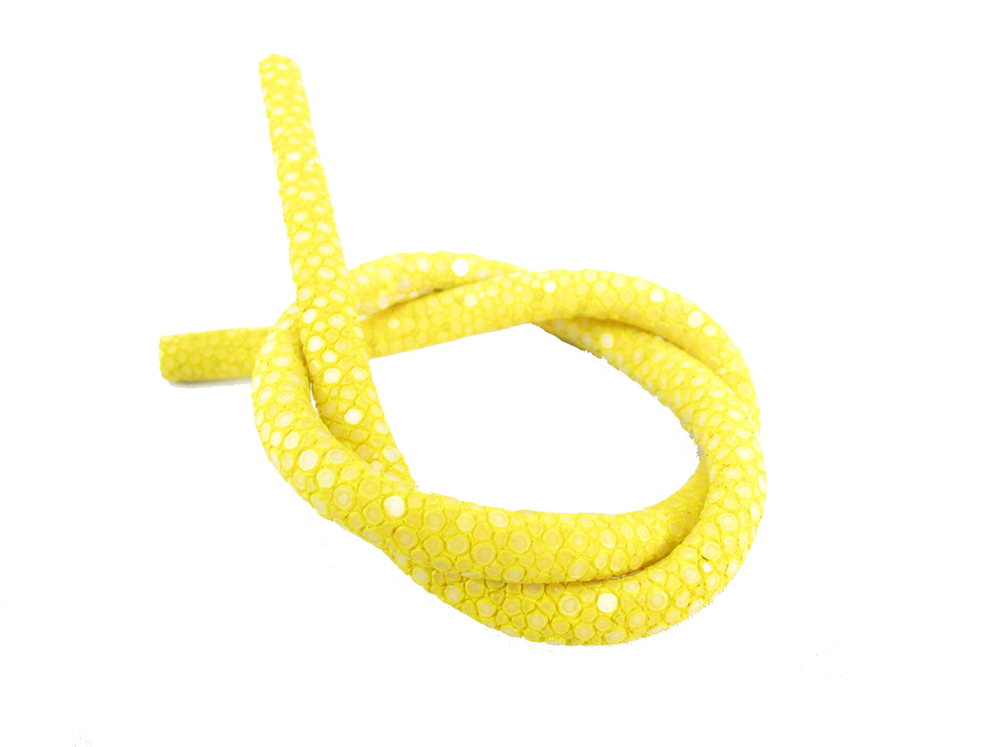 Genuine Polished Stingray Skin Leather Cord Yellow