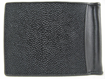 Genuine leather clip purse in black. Retro leather purse, clip purse in  soft black leather. Black wallet with metallic clasp.