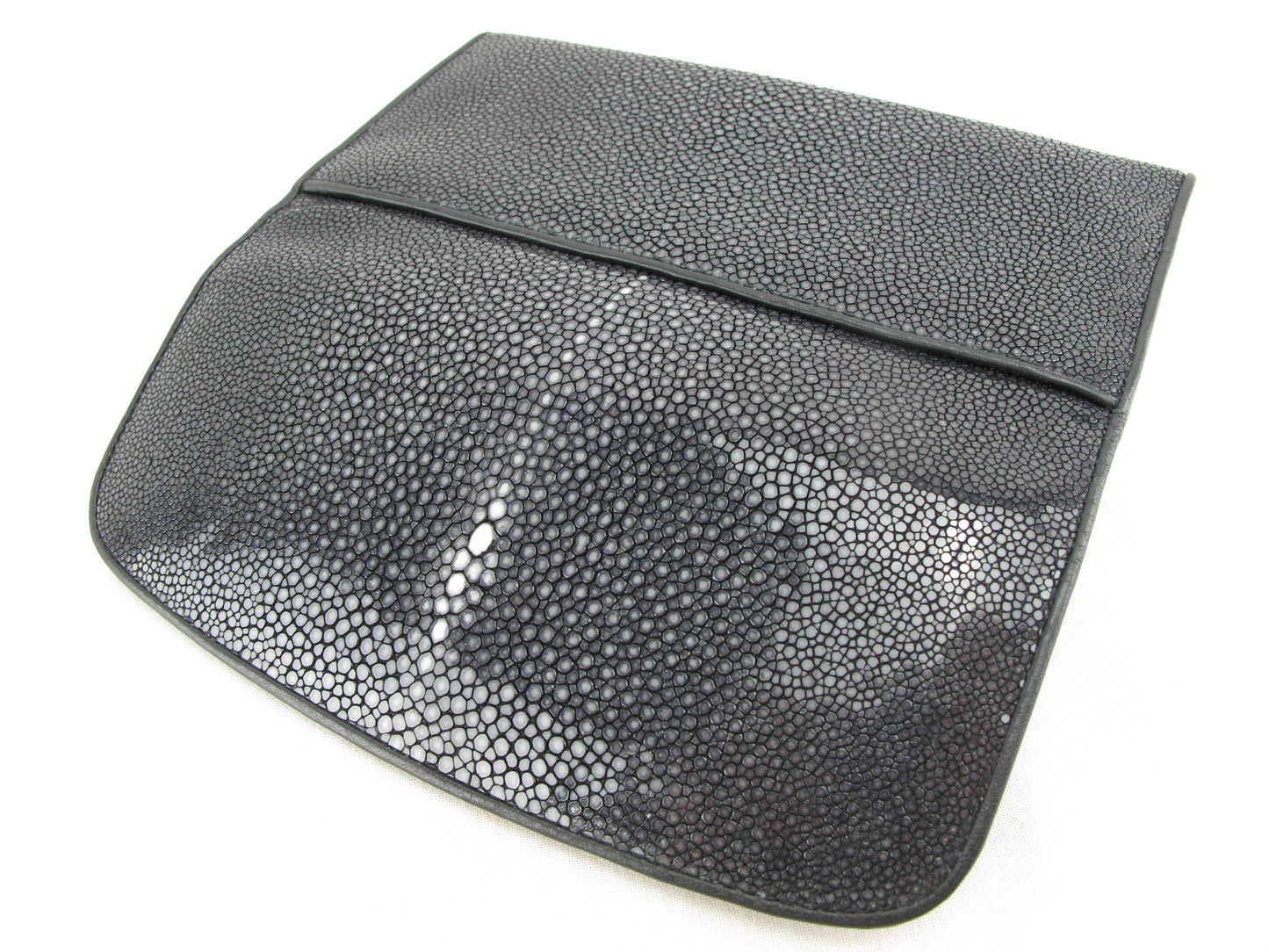 Genuine Polished Stingray Skin Leather Women's Trifold Clutch Wallet Purse