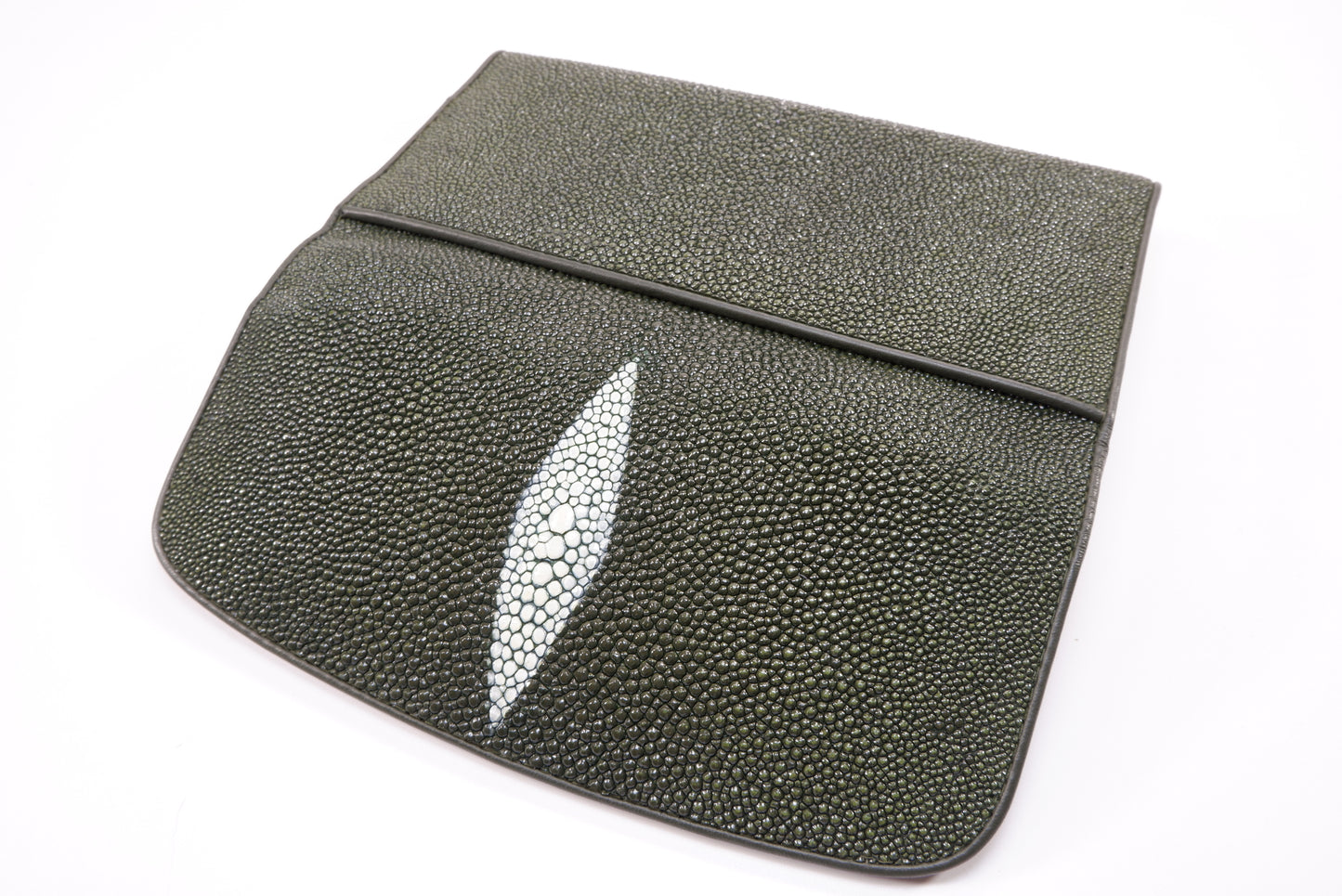Genuine Stingray Skin Leather Women's Trifold Clutch Wallet Purse