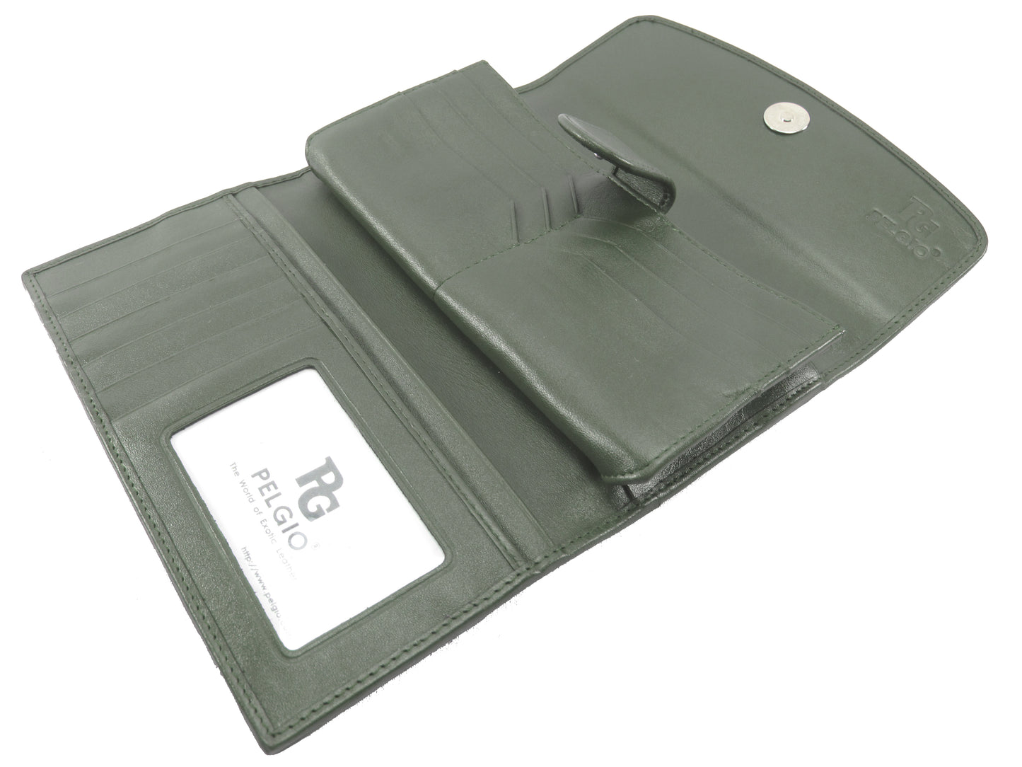 Genuine Stingray Skin Leather Women's Trifold Clutch Wallet Purse