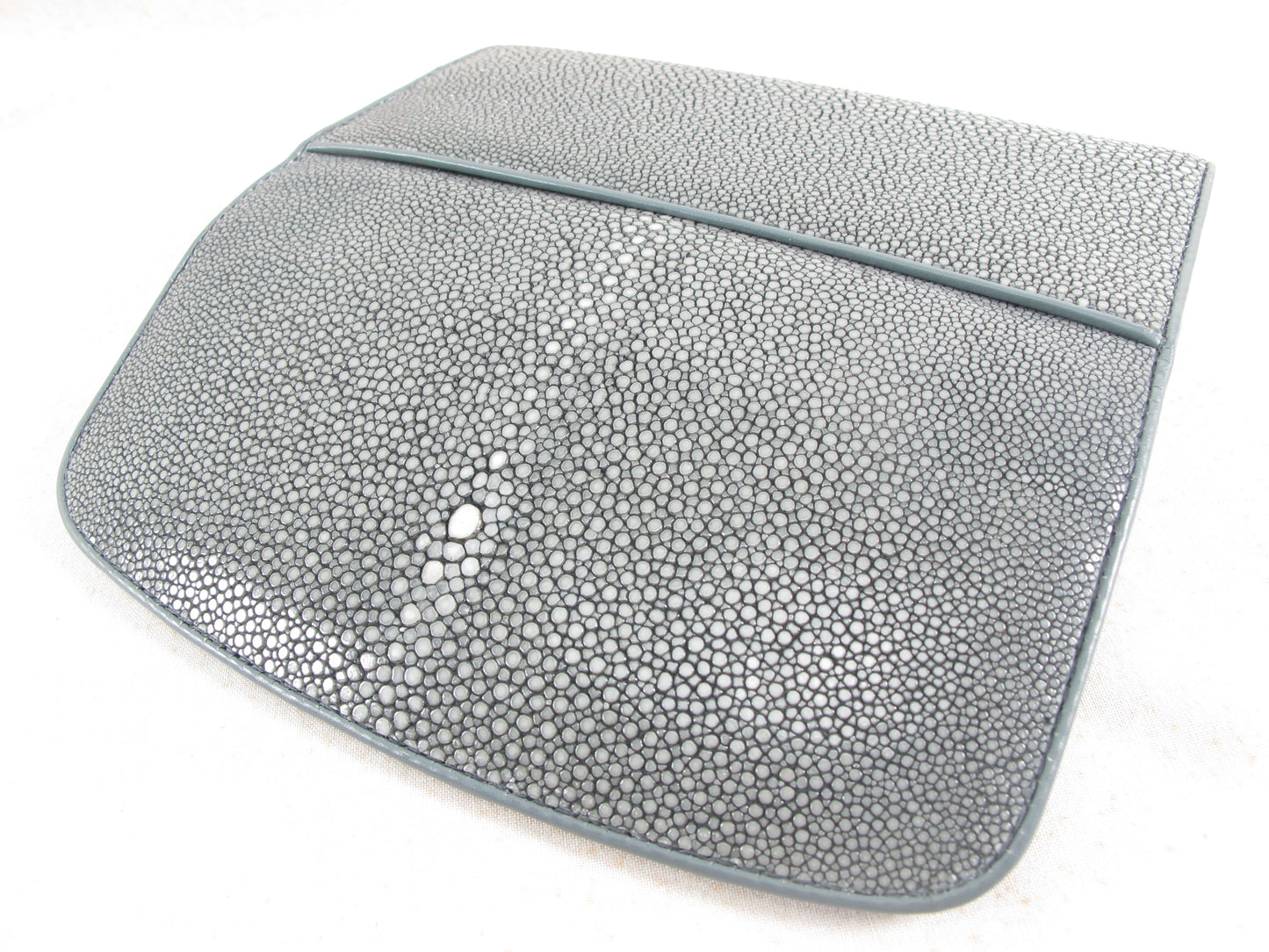 Genuine Polished Stingray Skin Leather Women's Trifold Clutch Wallet Purse