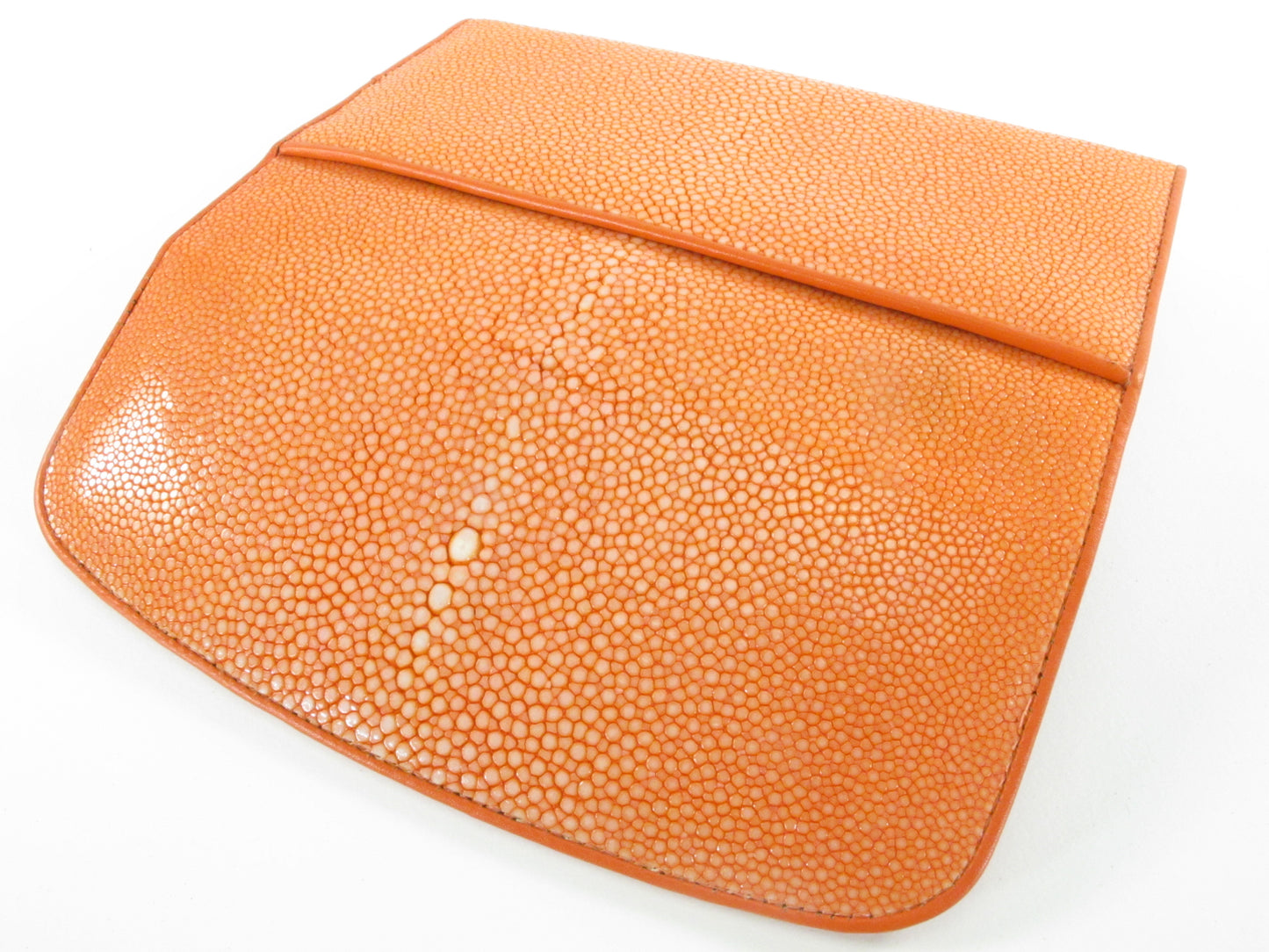 Genuine Polished Stingray Skin Leather Women's Trifold Clutch Wallet Purse