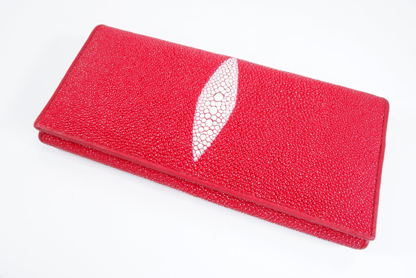 Genuine Stingray Skin Leather Women's Long Clutch Wallet Purse