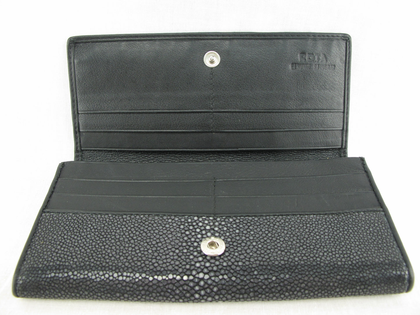 Genuine Polished Stingray Skin Leather Women's Long Clutch Wallet Purse