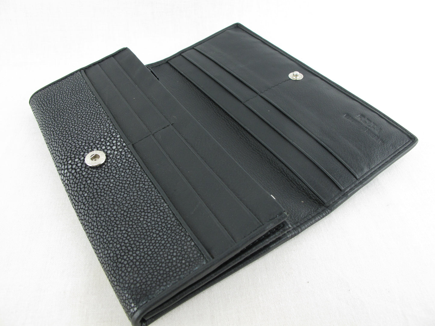 Genuine Polished Stingray Skin Leather Women's Long Clutch Wallet Purse