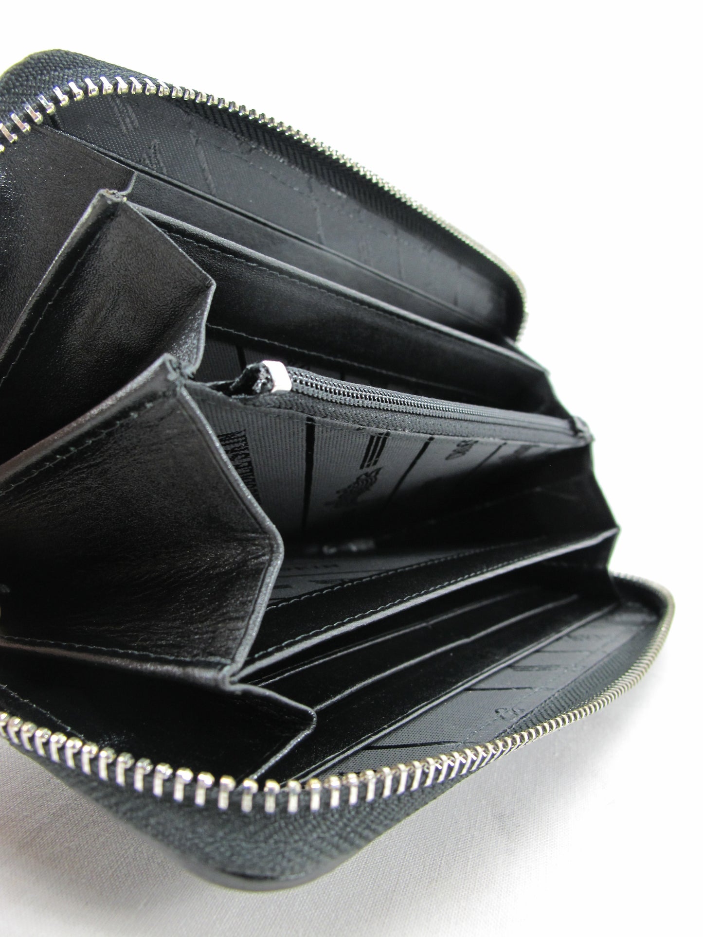 Genuine Polished Stingray Skin Leather Zip Around Clutch Wallet Purse
