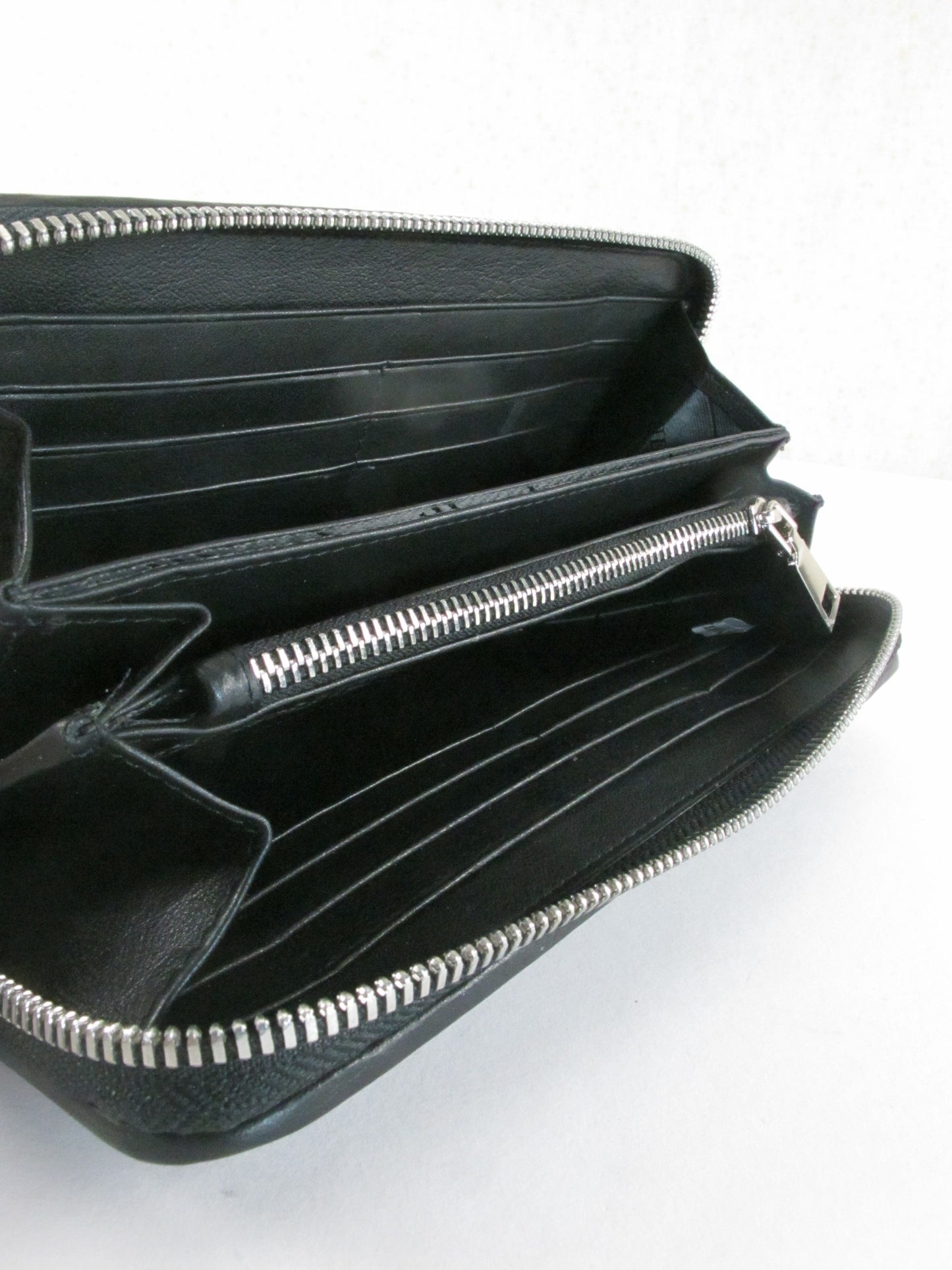 Genuine Polished Stingray Skin Leather Zip Around Clutch Wallet Purse