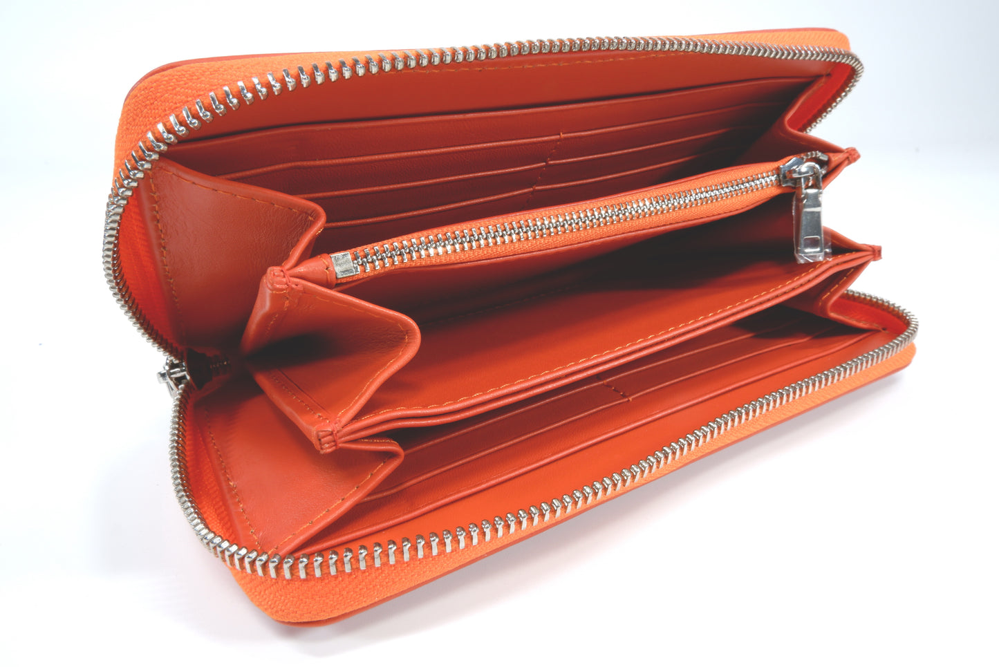 Genuine Polished Stingray Skin Leather Embossed Zip Around Clutch Wallet Purse