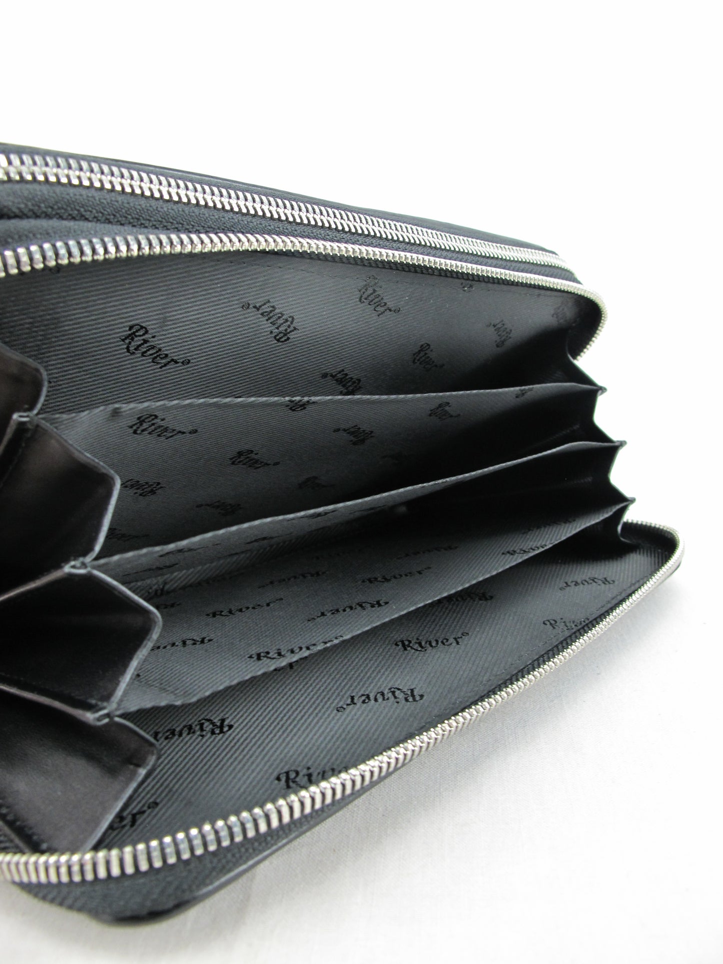 Genuine Stingray Skin Leather Double Zip Around Wristlet Clutch Wallet Purse