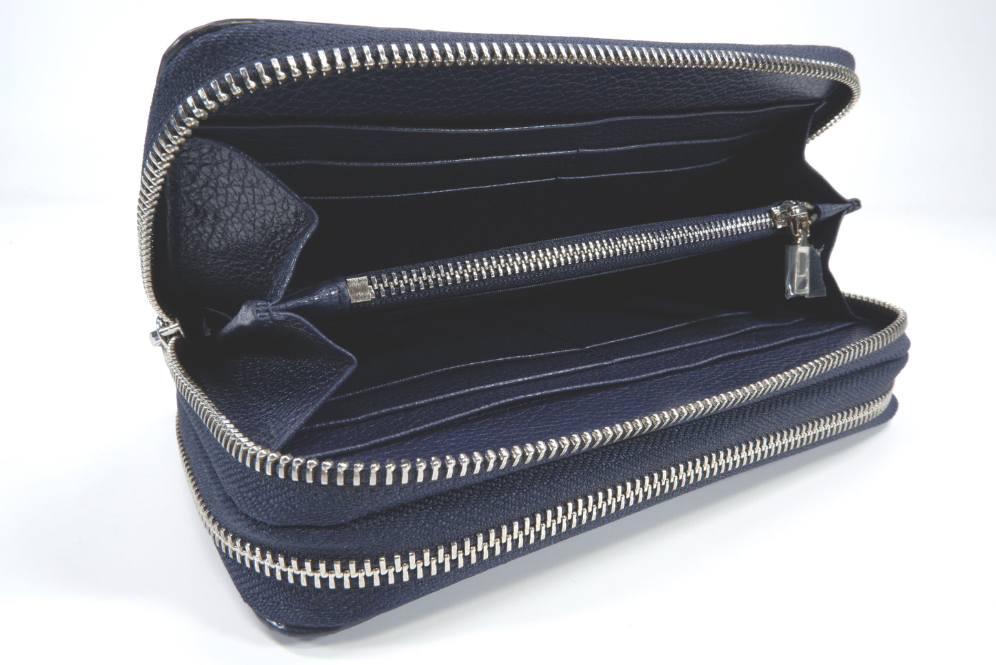 Genuine Polished Stingray Skin Leather Embossed Double Zip Around Clutch Wallet Purse