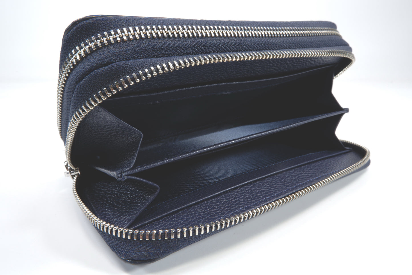 Genuine Polished Stingray Skin Leather Embossed Double Zip Around Clutch Wallet Purse