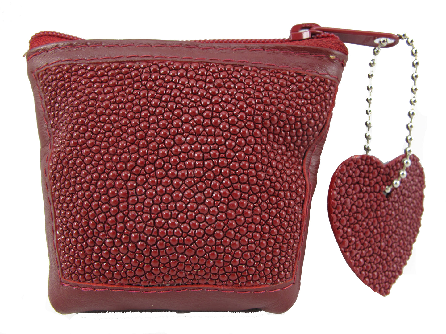 Genuine Stingray Skin Leather Women's Zip Wallet Coins Purse