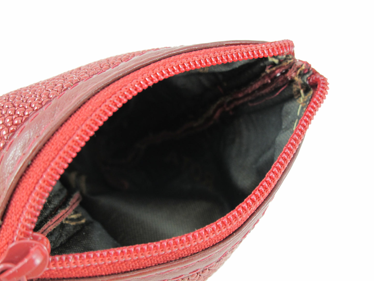 Genuine Stingray Skin Leather Women's Zip Wallet Coins Purse