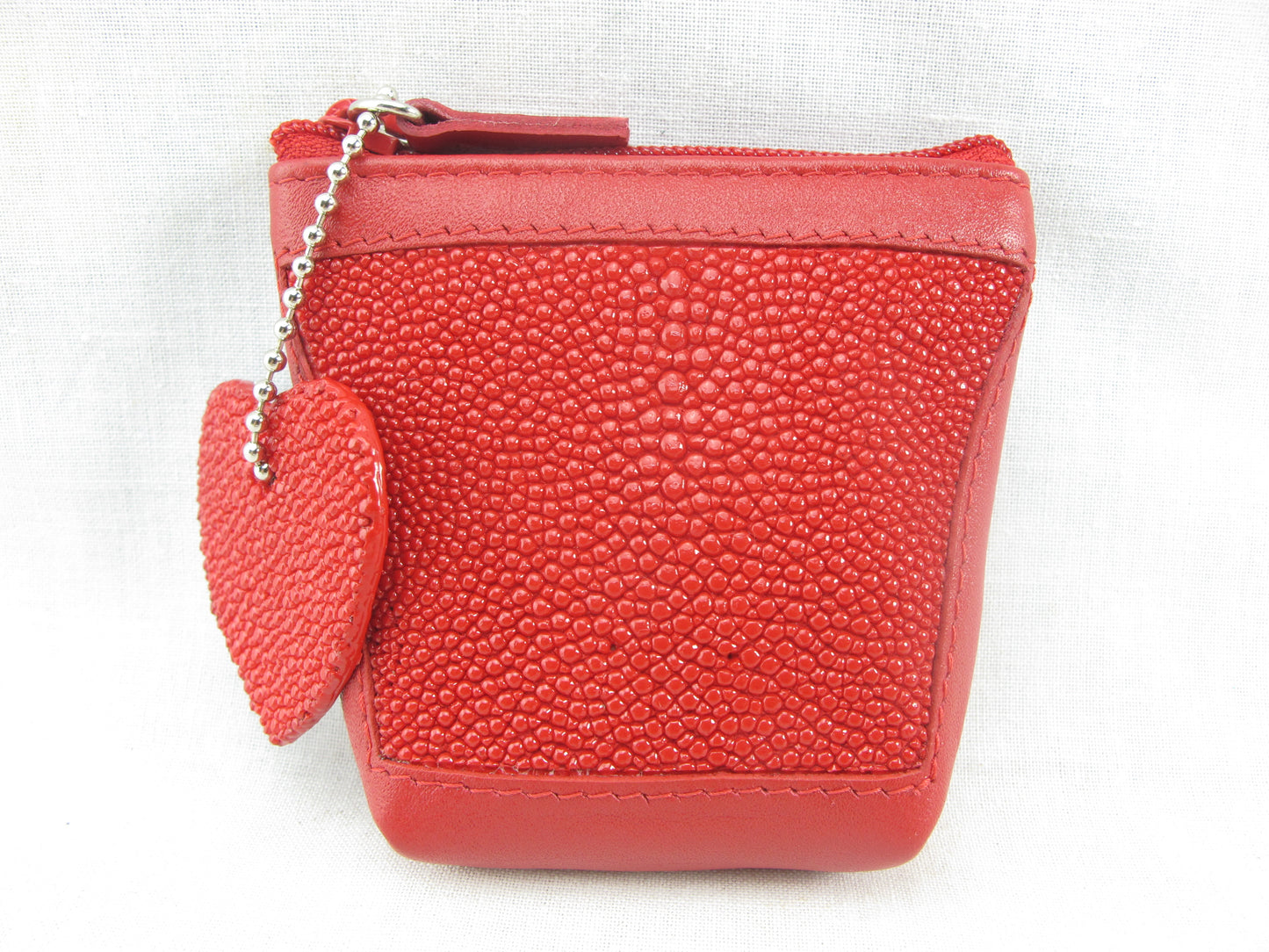 Genuine Stingray Skin Leather Women's Zip Wallet Coins Purse