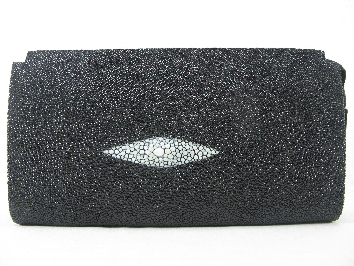 PELGIO Genuine Stingray Skin Leather Small Zip Wrist Clutch & Shoulder Bag Purse