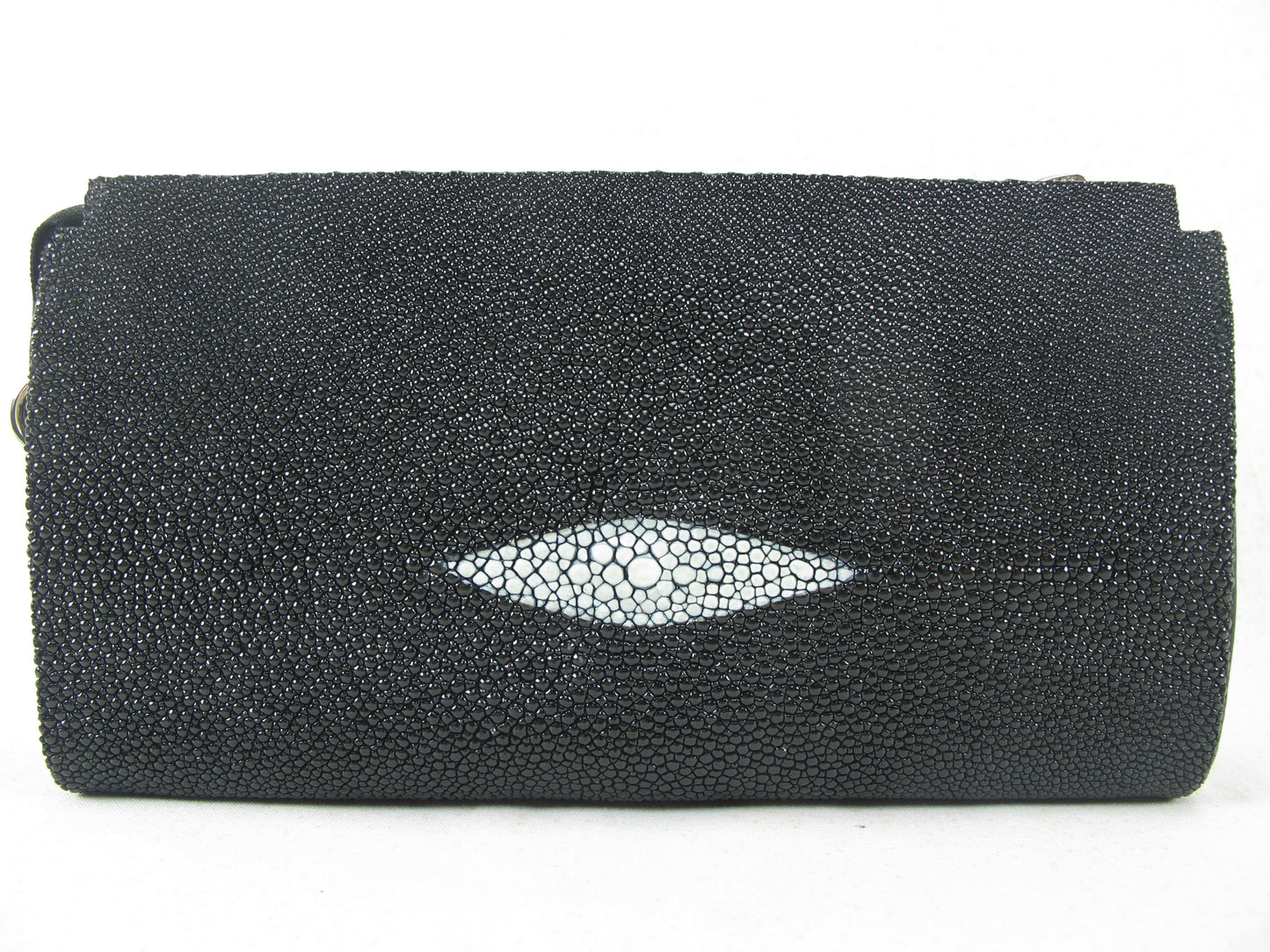 PELGIO Genuine Stingray Skin Leather Small Zip Wrist Clutch & Shoulder Bag Purse