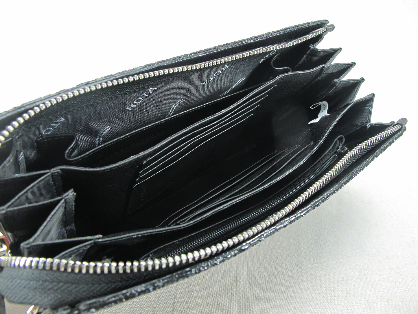 PELGIO Genuine Stingray Skin Leather Small Zip Wrist Clutch & Shoulder Bag Purse