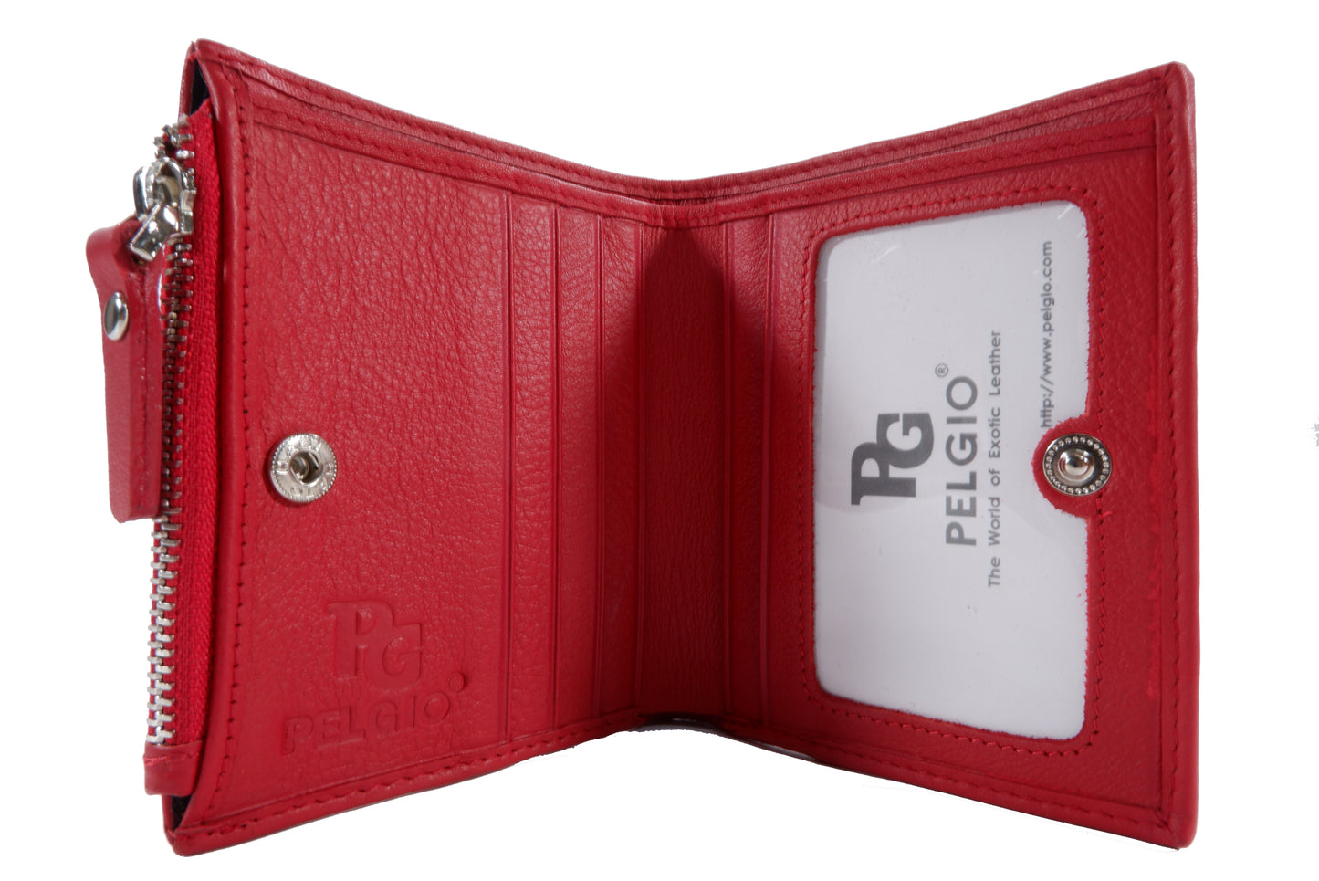 Genuine Polished Stingray Skin Leather Vertical Zip Coins Purse Bifold Wallet