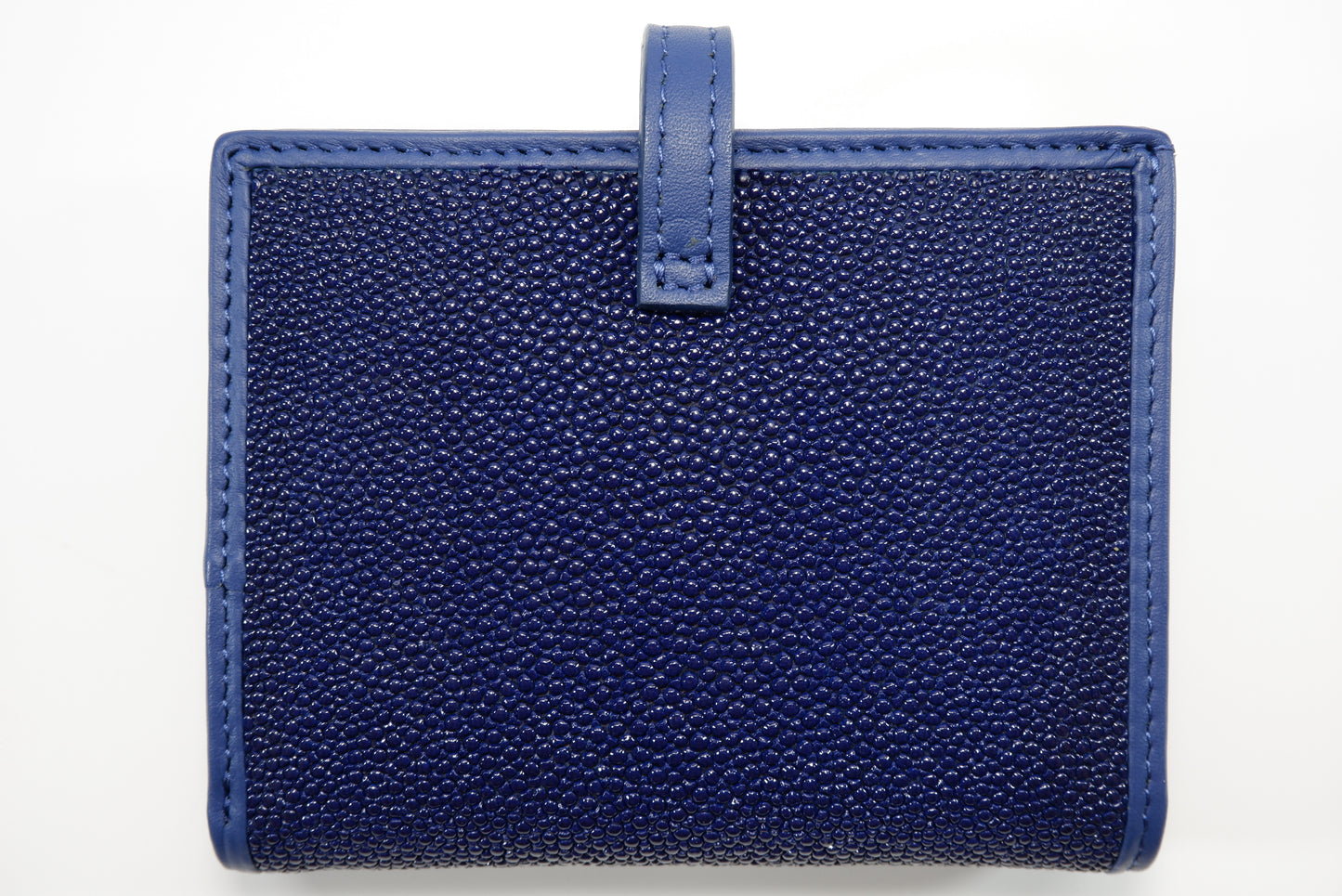 Genuine Stingray Skin Leather Golden Vertical Women's Bifold Wallet