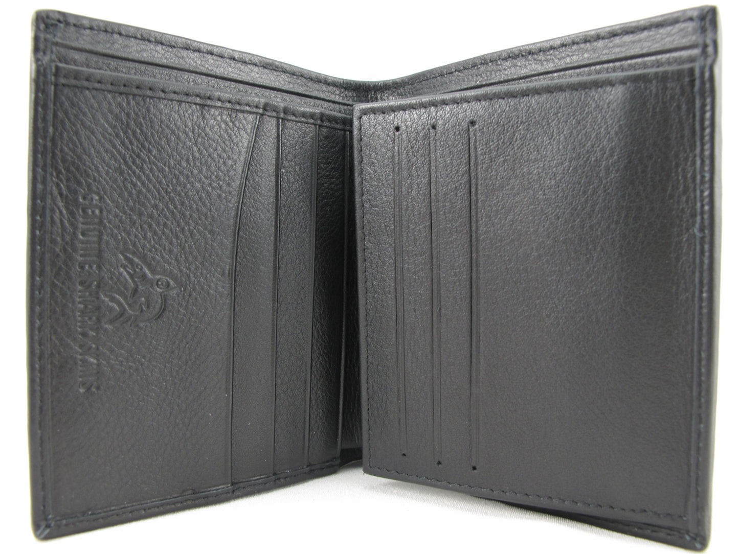 Genuine Stingray Skin Leather Vertical Bifold Wallet