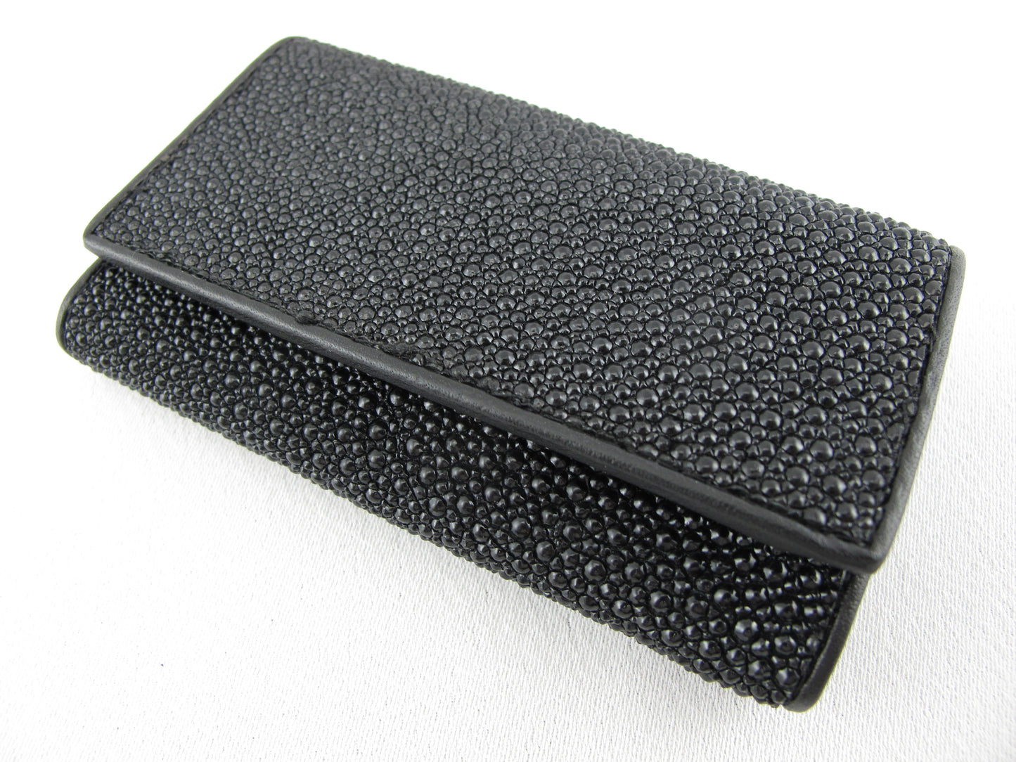 Genuine Stingray Skin Leather Trifold Key Holder Wallet