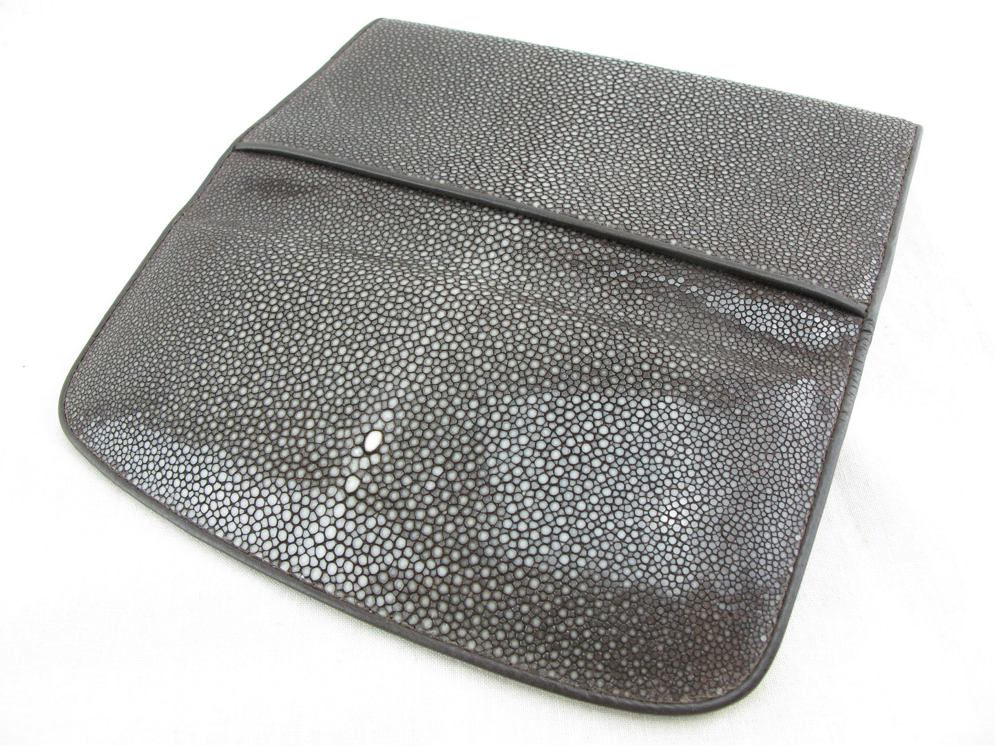 Genuine Polished Stingray Skin Leather Women's Trifold Clutch Wallet Purse