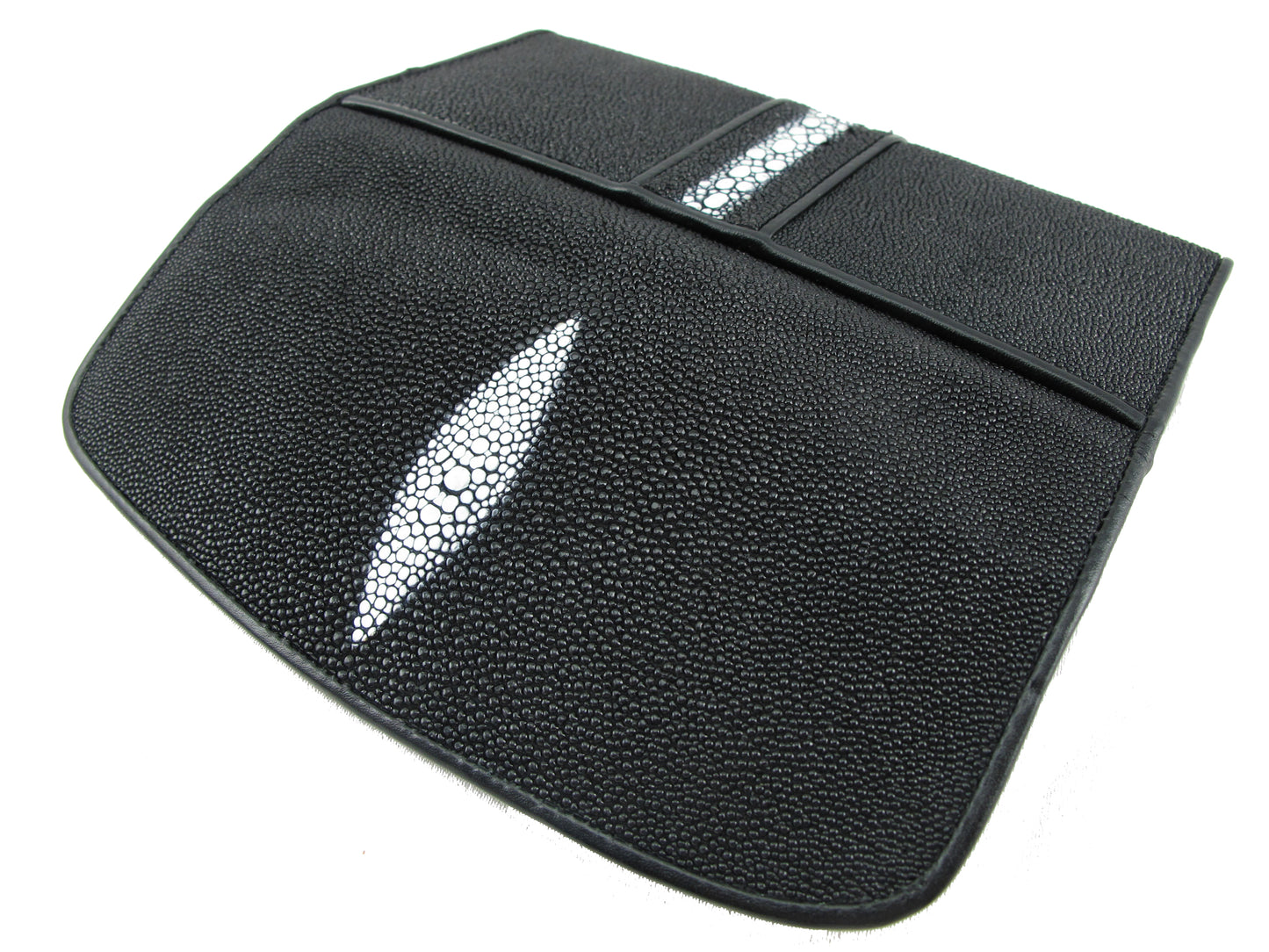 Genuine Row Stingray Skin Leather Women's Trifold Clutch Wallet Purse