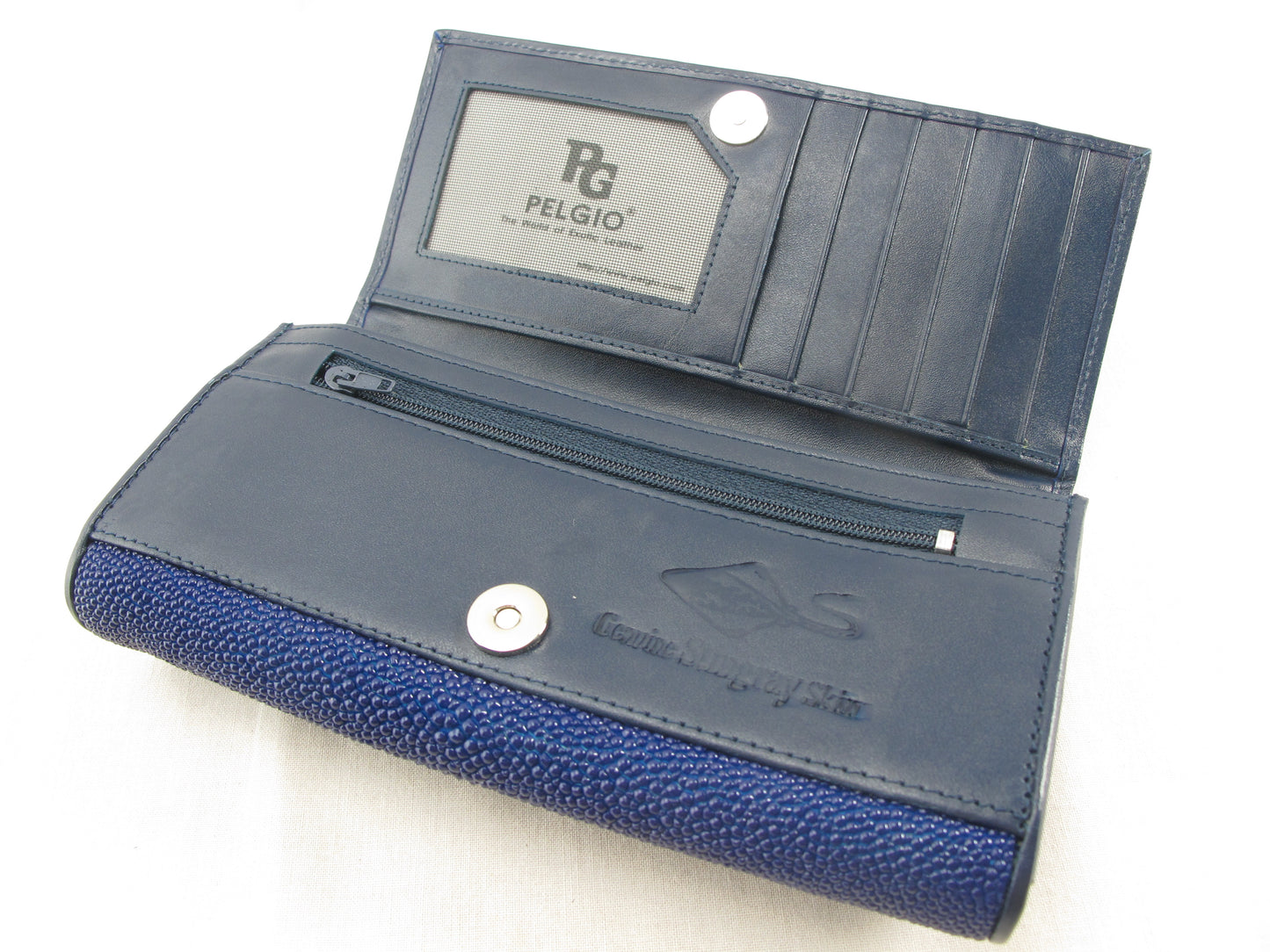 Genuine Stingray Skin Leather Women's Long Clutch Wallet Purse