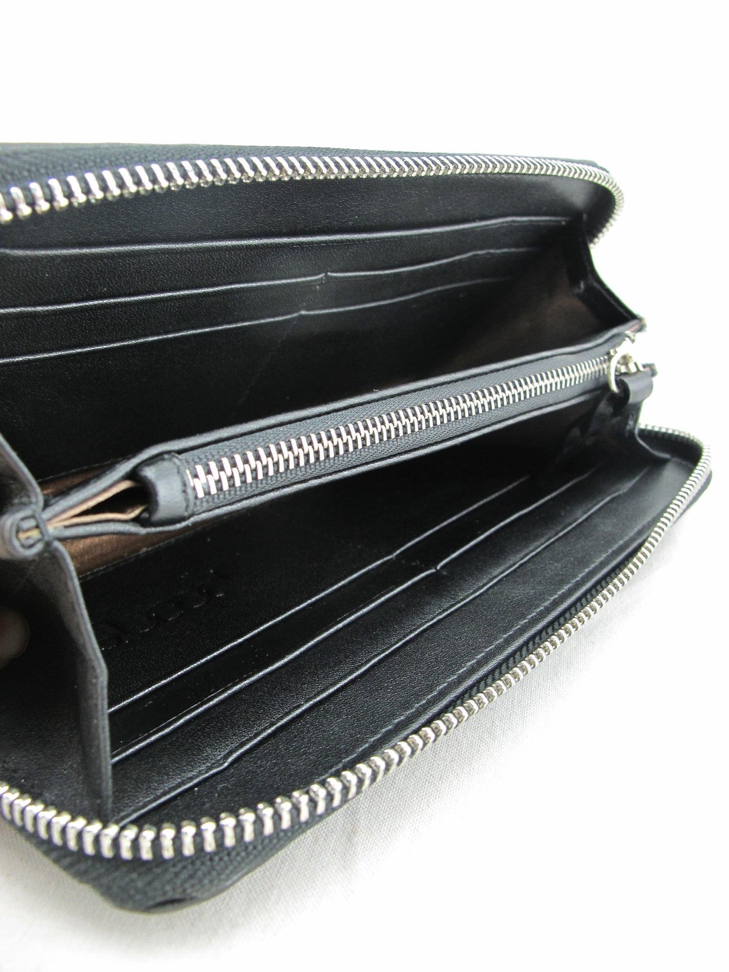 Genuine Polished Stingray Skin Leather Zip Around Clutch Wallet Purse