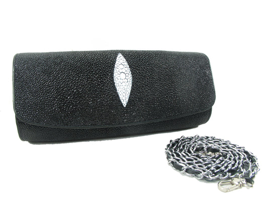 PELGIO Genuine Stingray Skin Leather Women's Messenger Bag Crossbody Purse