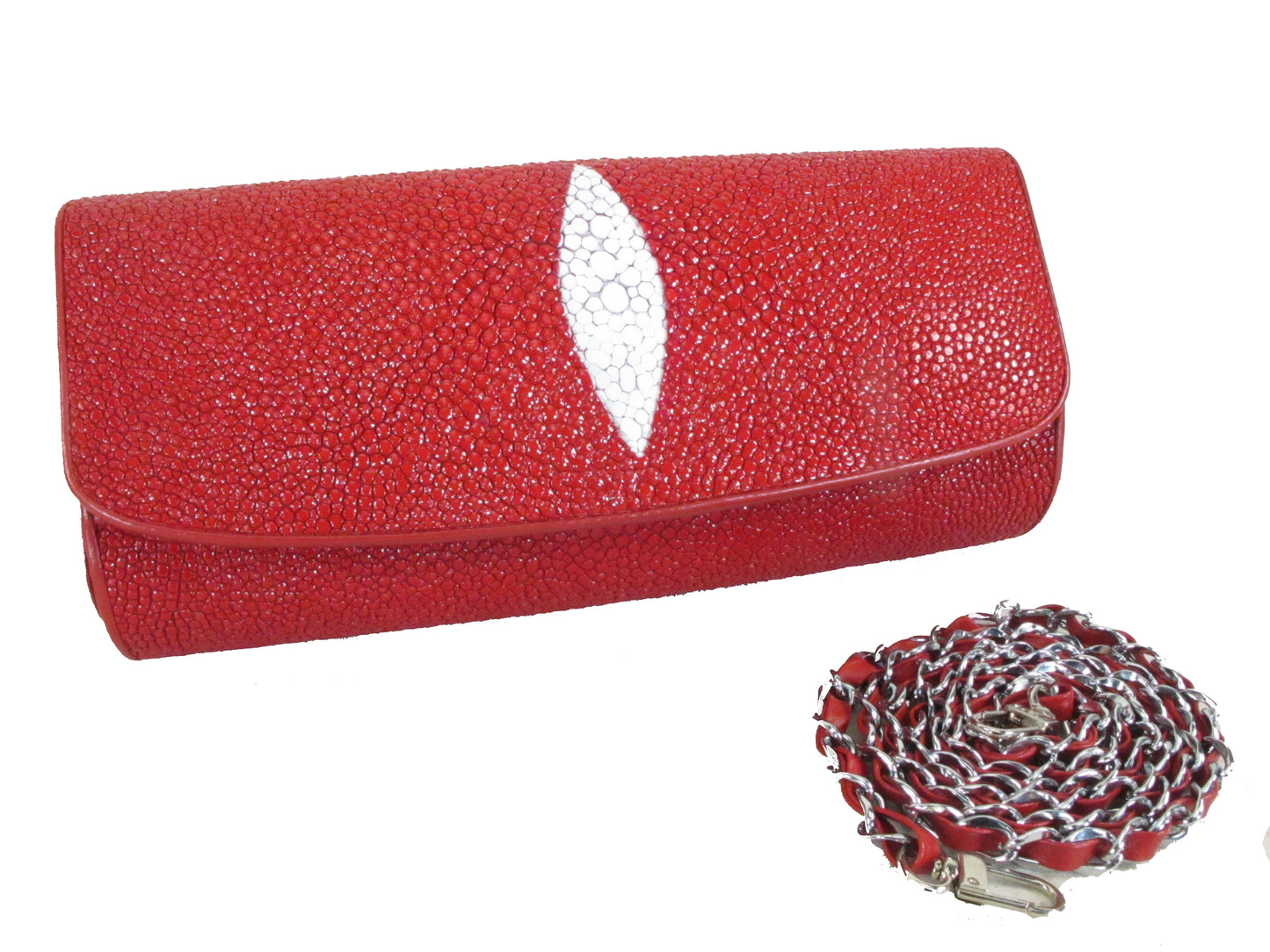 PELGIO Genuine Stingray Skin Leather Women's Messenger Bag Crossbody Purse