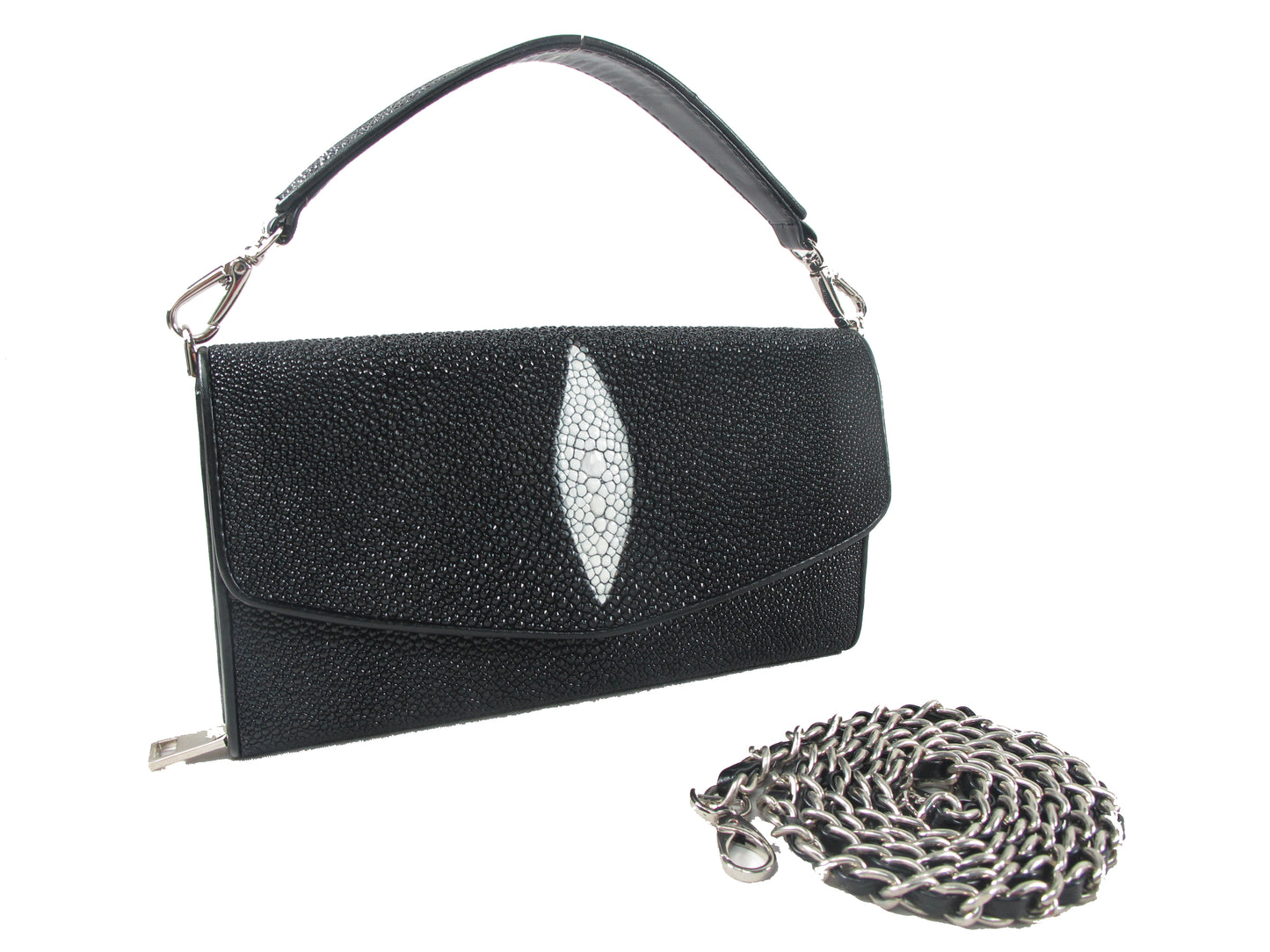 PELGIO Genuine Stingray Skin Leather Women's Clutch & Shoulder Bag