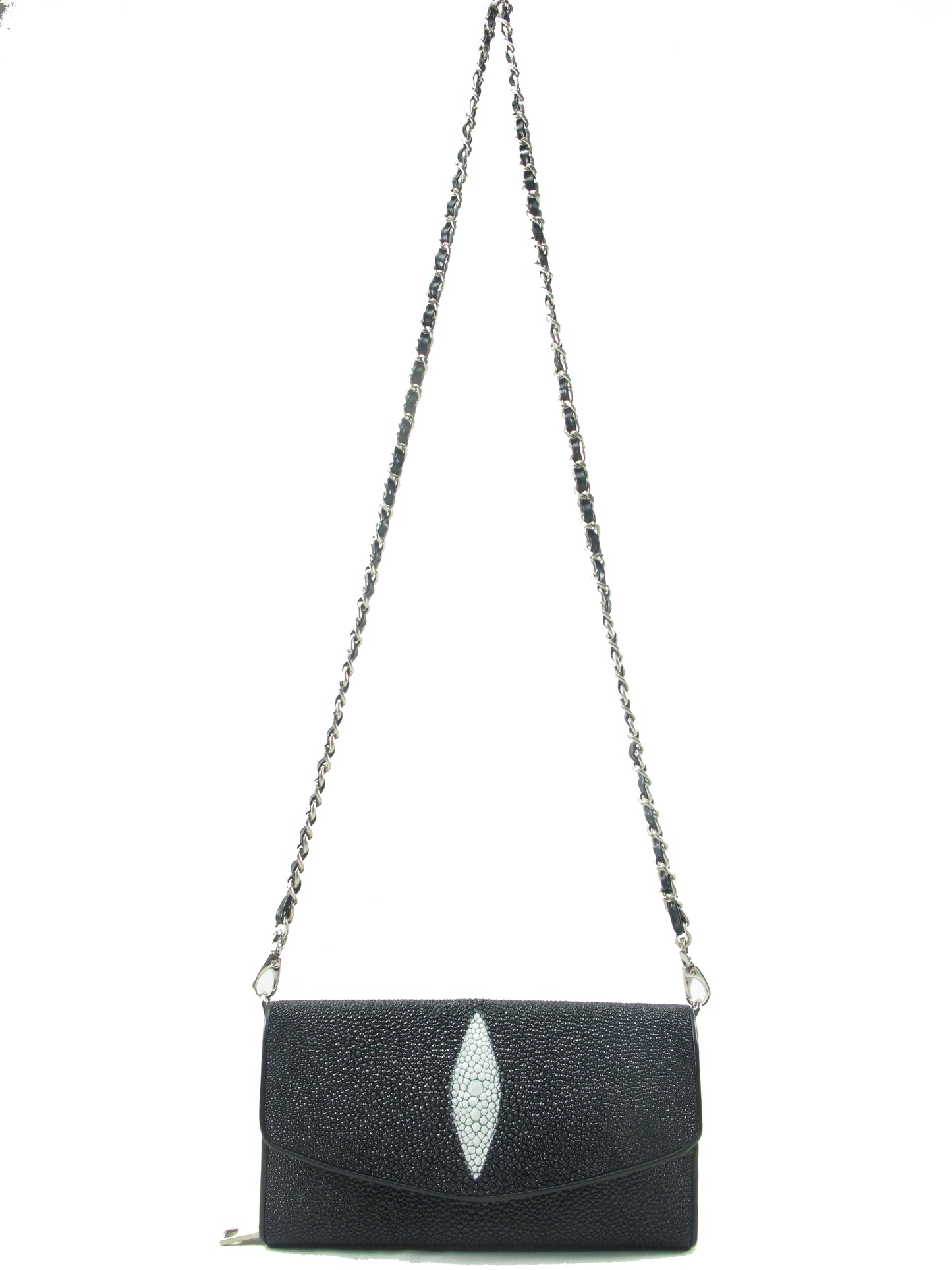 PELGIO Genuine Stingray Skin Leather Women's Clutch & Shoulder Bag