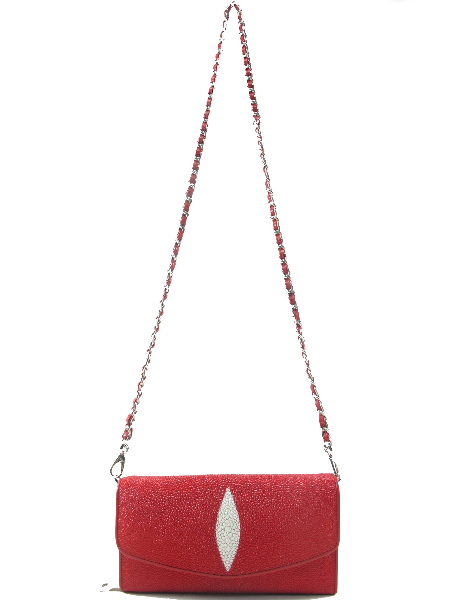 PELGIO Genuine Stingray Skin Leather Women's Clutch & Shoulder Bag