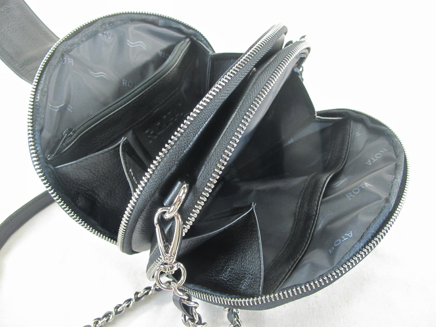 PELGIO Genuine Polished Stingray Skin Leather Women's Double Zip Shoulder Bag Purse