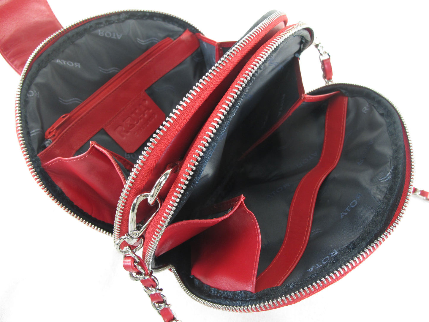 PELGIO Genuine Polished Stingray Skin Leather Women's Double Zip Shoulder Bag Purse