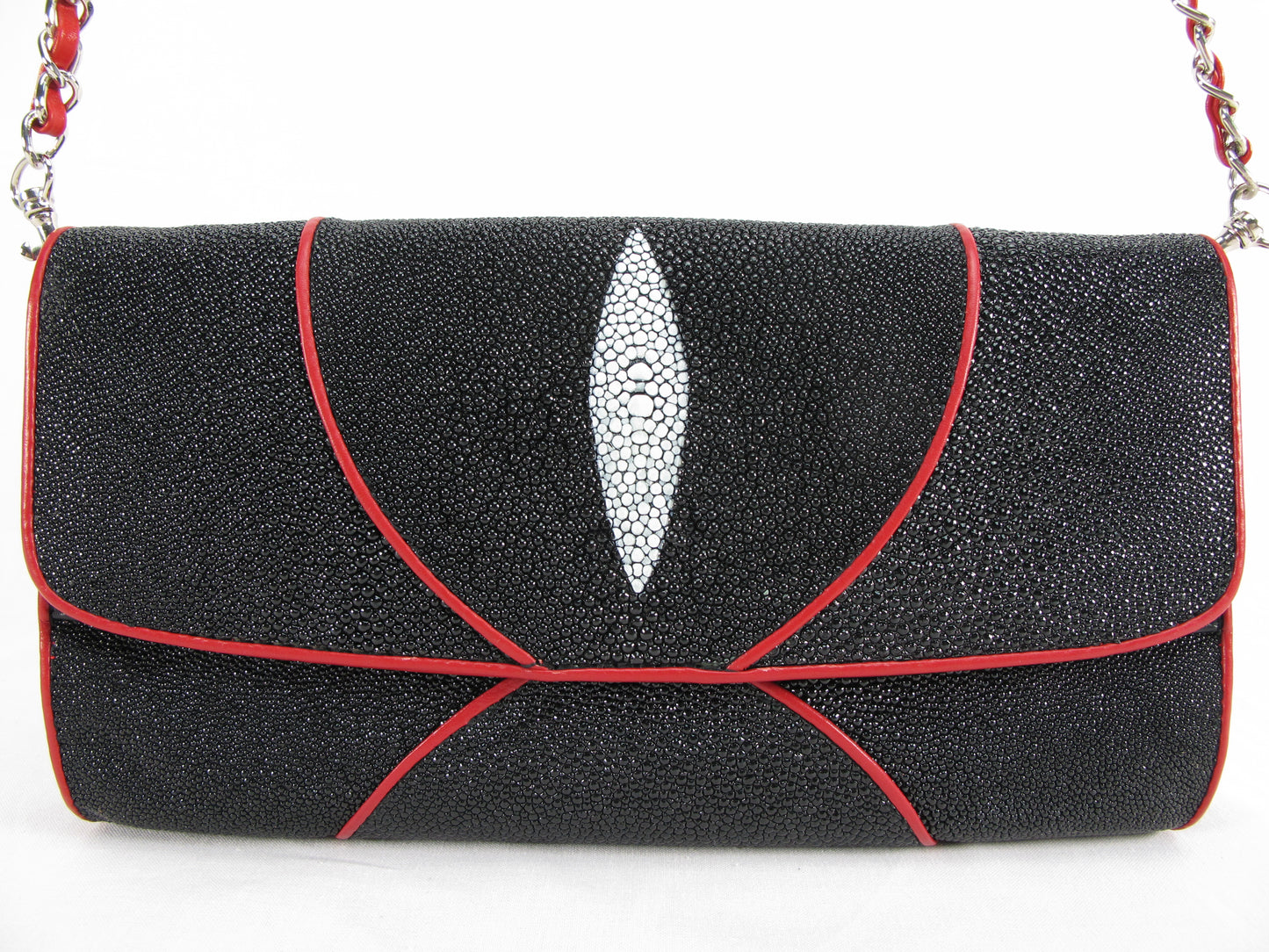 PELGIO Genuine Stingray Skin Leather Women's Clutch & Shoulderbag Purse