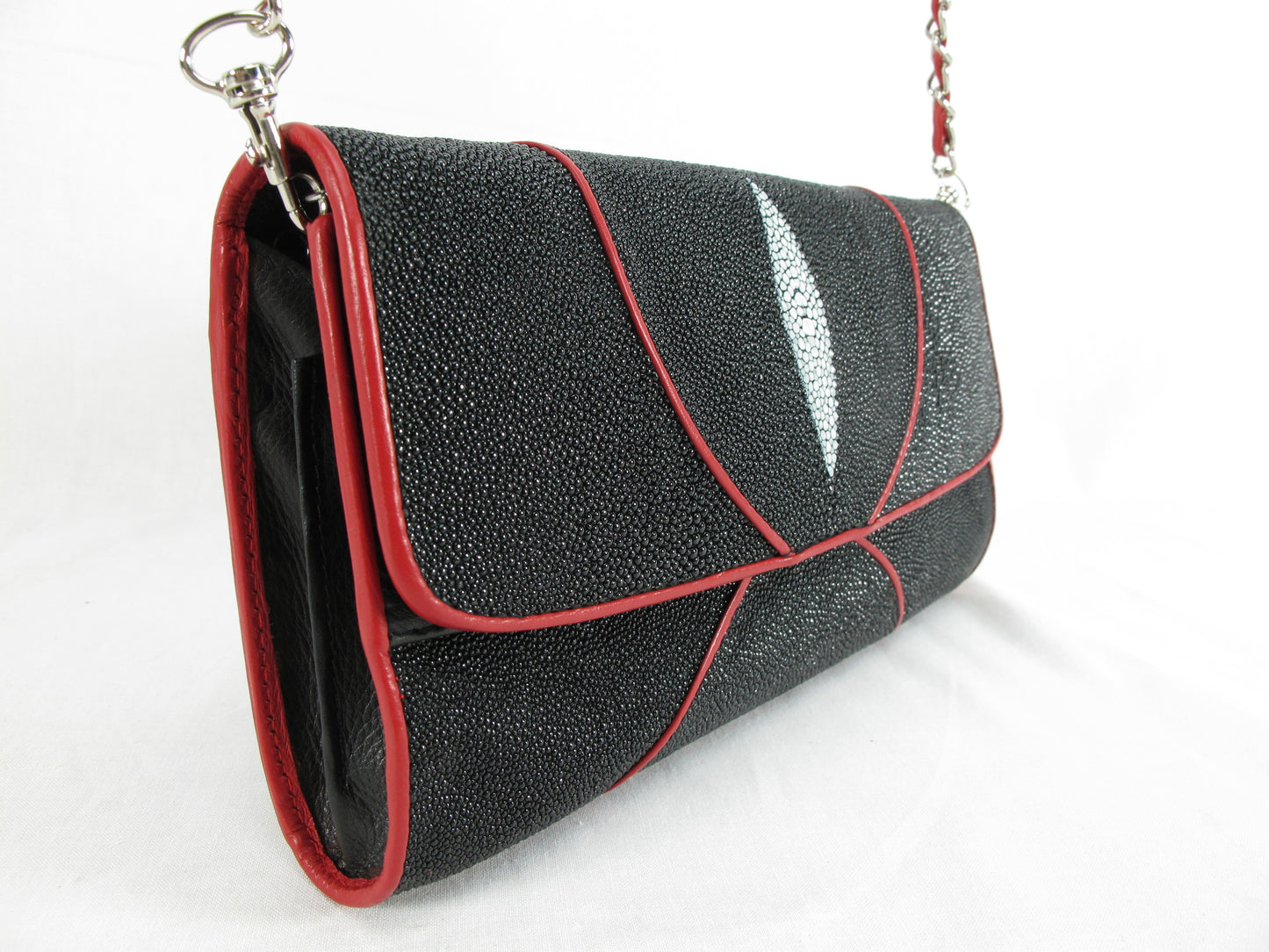 PELGIO Genuine Stingray Skin Leather Women's Clutch & Shoulderbag Purse