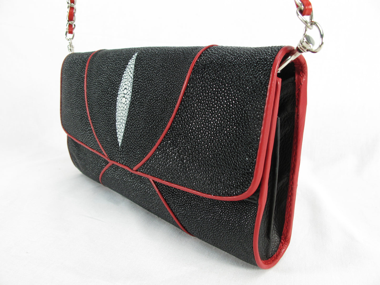 PELGIO Genuine Stingray Skin Leather Women's Clutch & Shoulderbag Purse