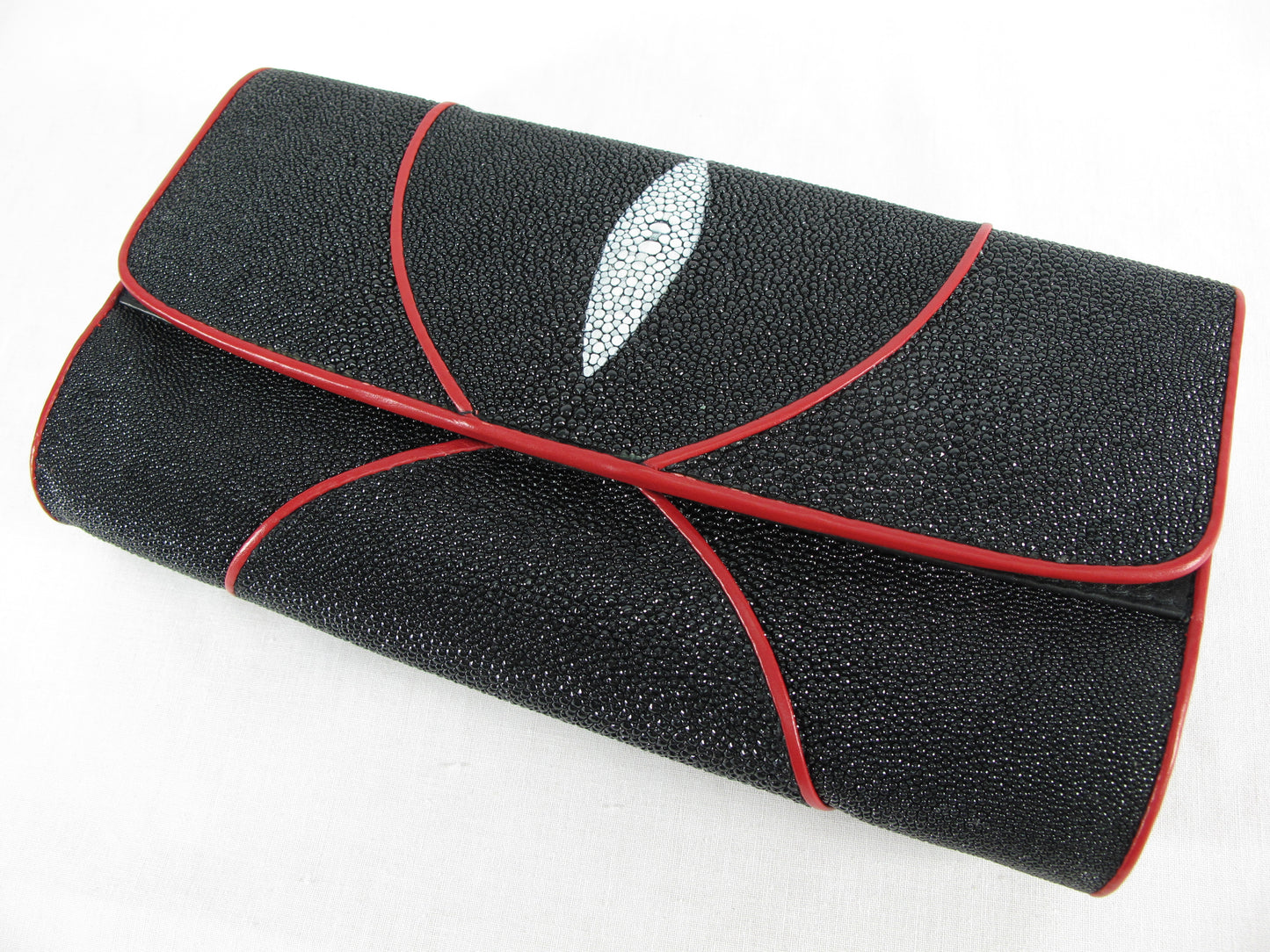 PELGIO Genuine Stingray Skin Leather Women's Clutch & Shoulderbag Purse